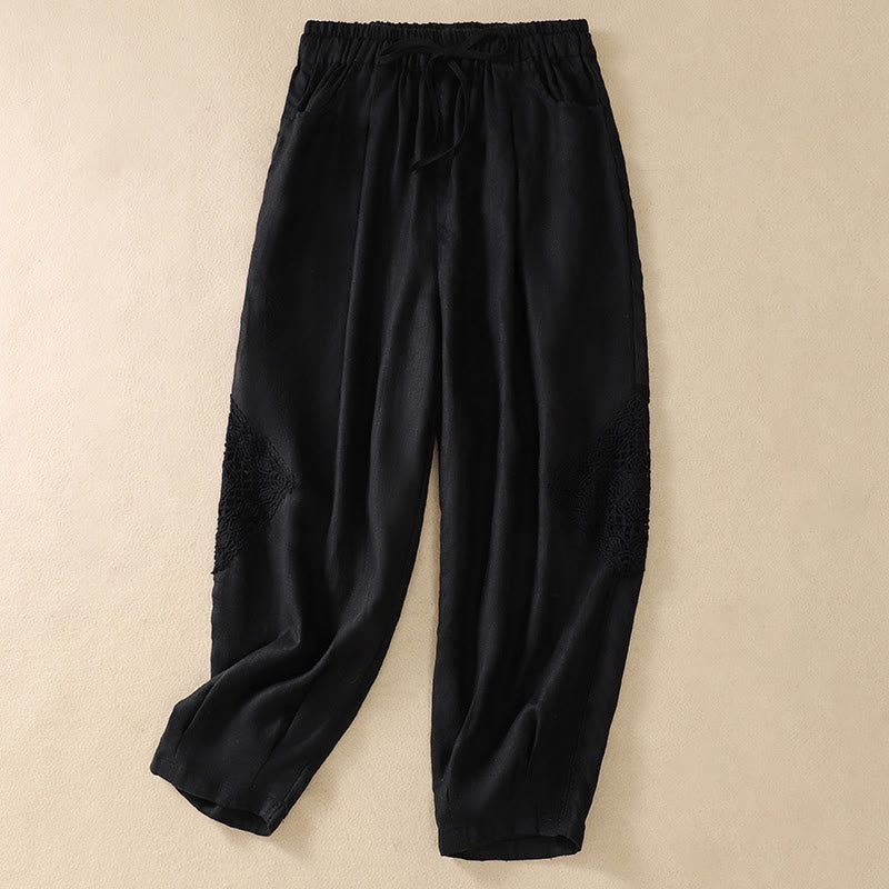 Buddha Stones Summer Women's Drawstring Harem Pants With Pockets