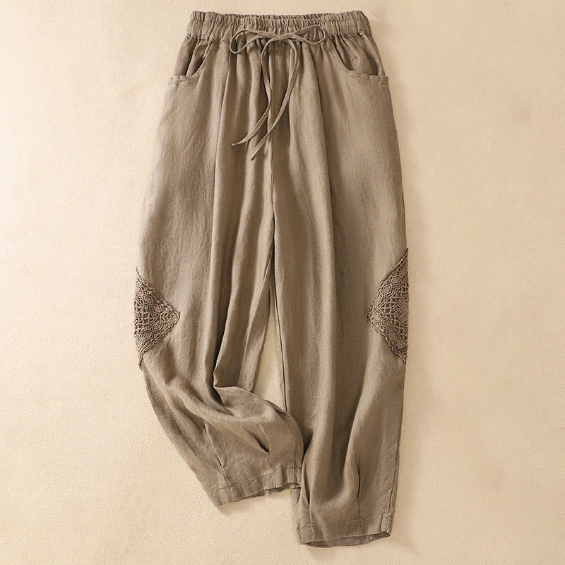 Buddha Stones Summer Women's Drawstring Harem Pants With Pockets