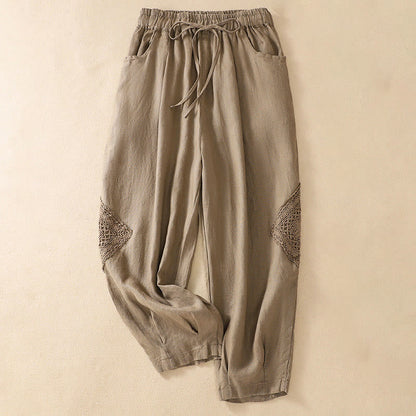 Buddha Stones Summer Women's Drawstring Harem Pants With Pockets