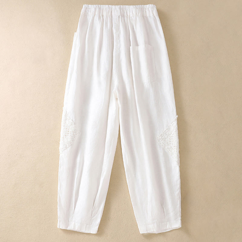 Buddha Stones Summer Women's Drawstring Harem Pants With Pockets