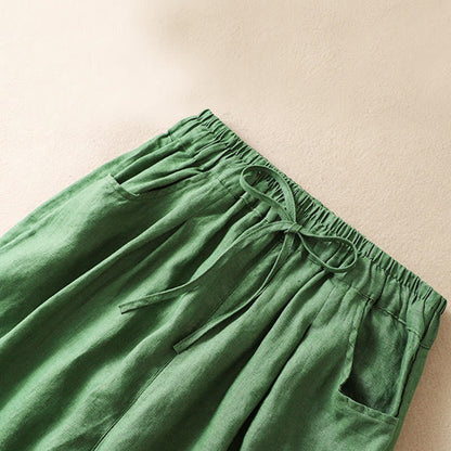 Buddha Stones Summer Women's Drawstring Harem Pants With Pockets