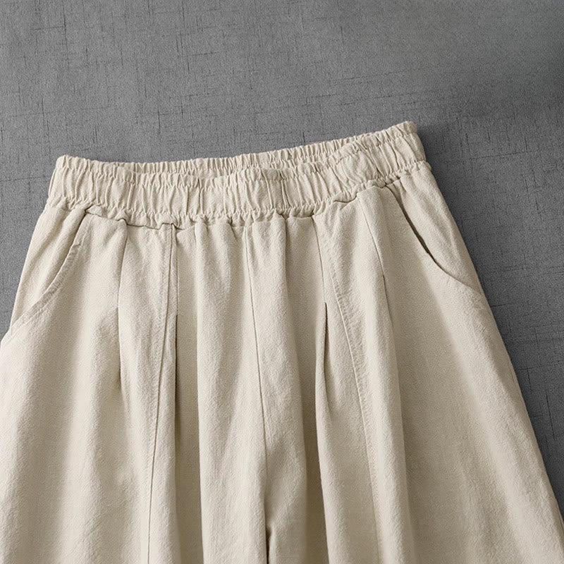 Buddha Stones Casual Plain Women's Harem Pants With Pockets