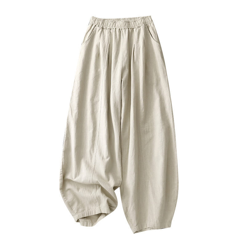 Buddha Stones Casual Plain Women's Harem Pants With Pockets