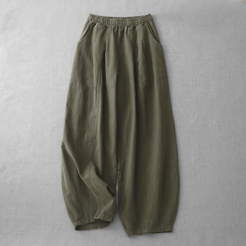 Buddha Stones Casual Plain Women's Harem Pants With Pockets