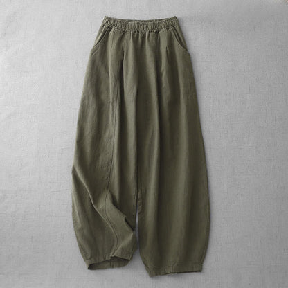 Buddha Stones Casual Plain Women's Harem Pants With Pockets
