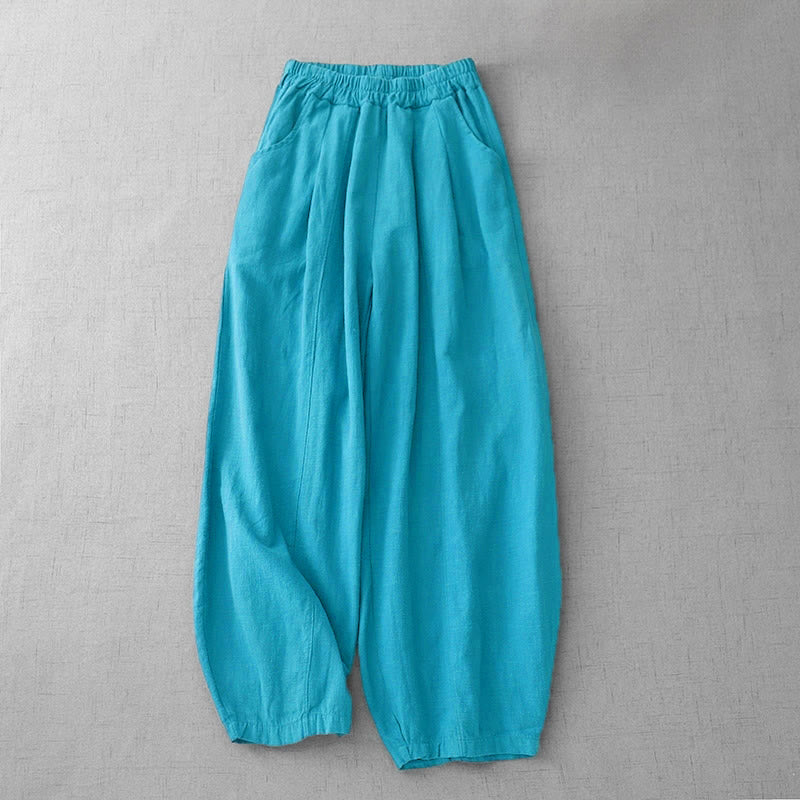 Buddha Stones Casual Plain Women's Harem Pants With Pockets