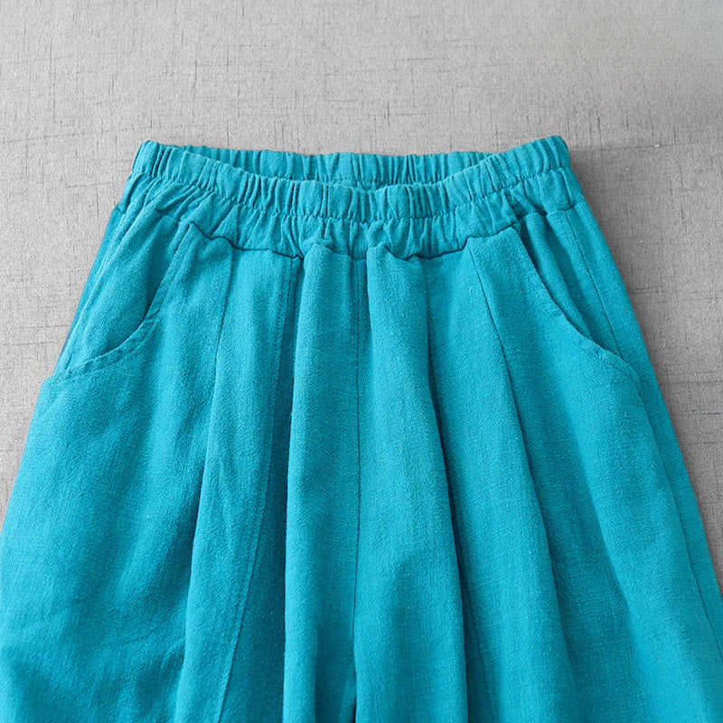 Buddha Stones Casual Plain Women's Harem Pants With Pockets