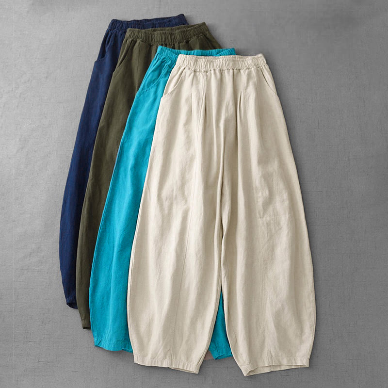 Buddha Stones Casual Plain Women's Harem Pants With Pockets