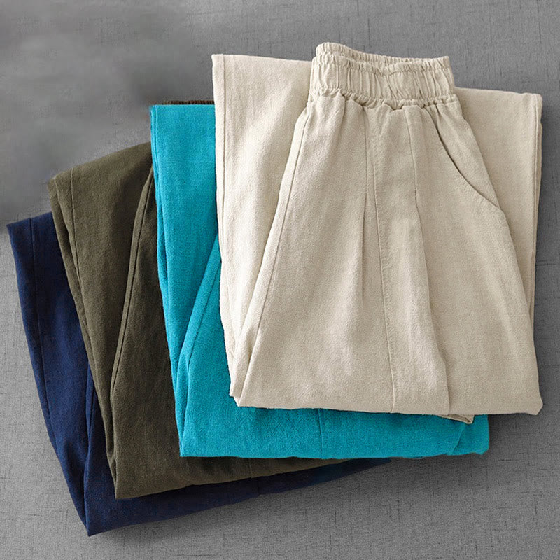 Buddha Stones Casual Plain Women's Harem Pants With Pockets