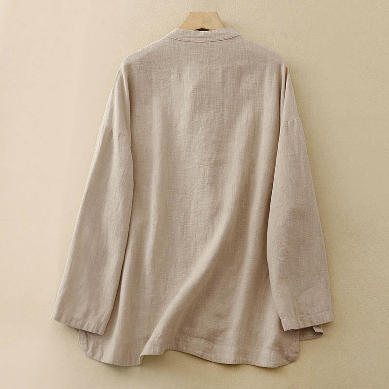 Buddha Stones Literary Artistic Chinese Knot Button Casual Clothing