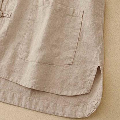 Buddha Stones Literary Artistic Chinese Knot Button Casual Clothing