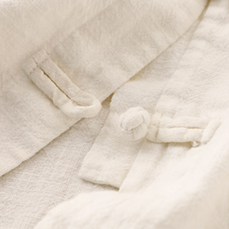 Buddha Stones Literary Artistic Chinese Knot Button Casual Clothing