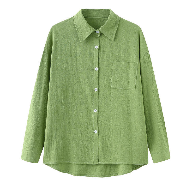 Buddha Stones 2Pcs Long Sleeve Shirt Top With Pockets Drawstring Pants Meditation Cotton Clothing Women's Set