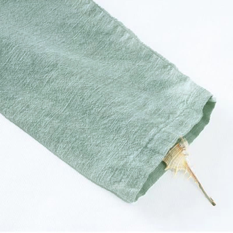 Buddha Stones Oblique Collar Knot button Loose Linen Clothing