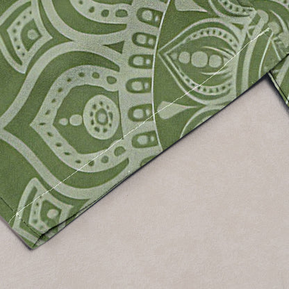 Buddha Stones Pure Cotton Mandala Pattern Women's Elastic Waist Pants With Pockets