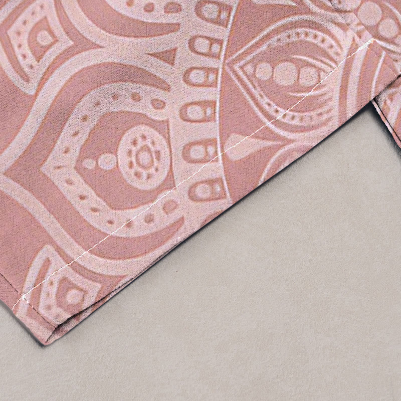 Buddha Stones Pure Cotton Mandala Pattern Women's Elastic Waist Pants With Pockets