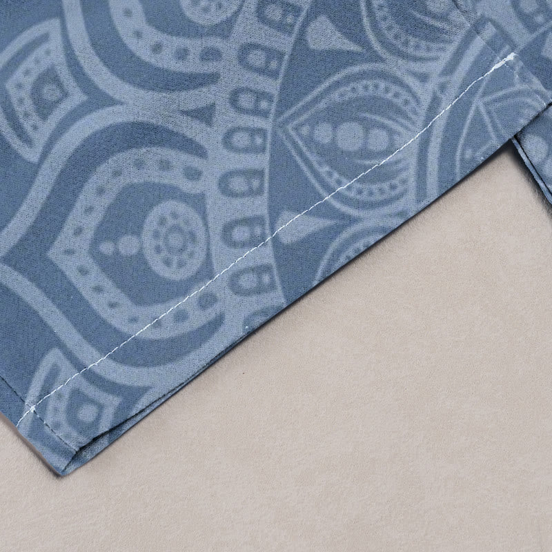 Buddha Stones Pure Cotton Mandala Pattern Women's Elastic Waist Pants With Pockets