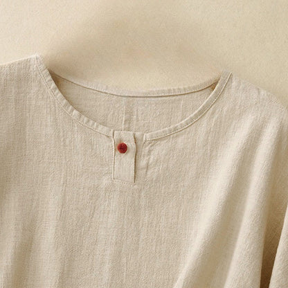 Buddha Stones Casual Plain  Women's Crew Neck Design Loose Half Sleeve T-shirt