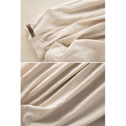 Buddha Stones Plain Cotton Drawstring Women's Harem Pants With Pockets