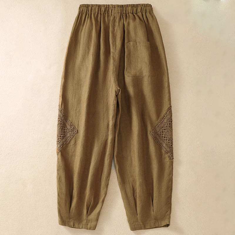 Buddha Stones Summer Women's Drawstring Harem Pants With Pockets