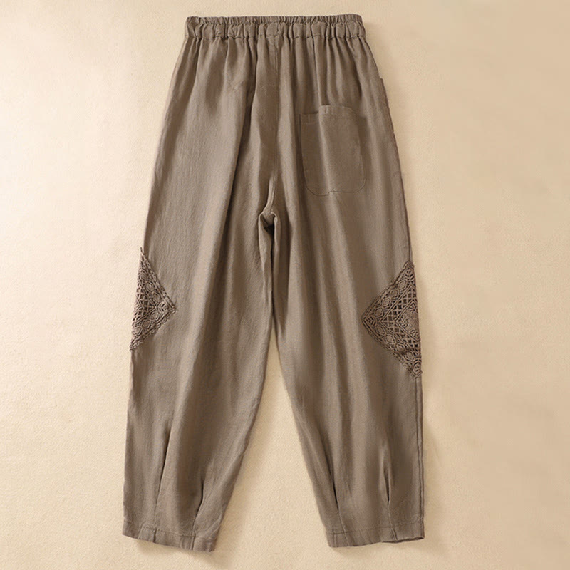 Buddha Stones Summer Women's Drawstring Harem Pants With Pockets