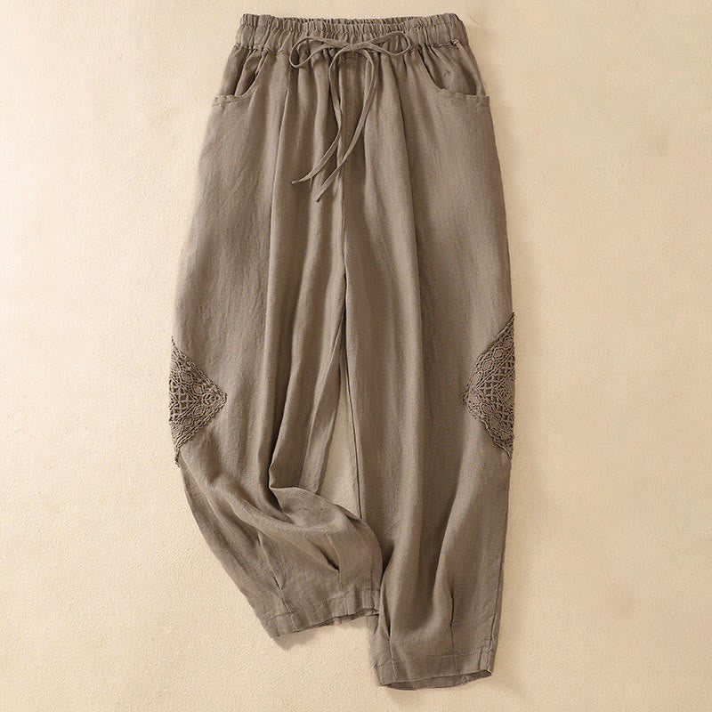 Buddha Stones Summer Women's Drawstring Harem Pants With Pockets