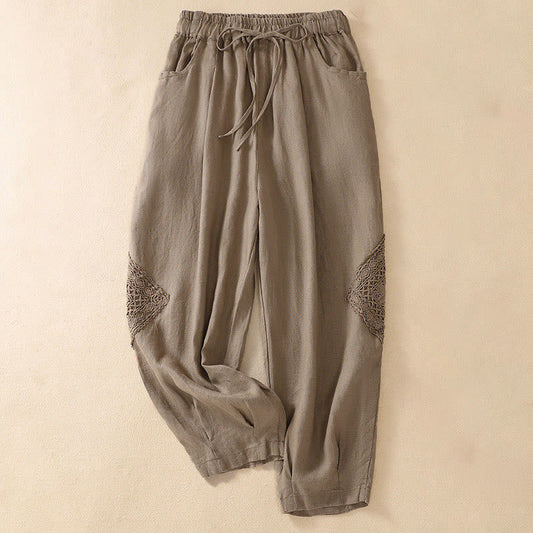 Buddha Stones Summer Women's Drawstring Harem Pants With Pockets