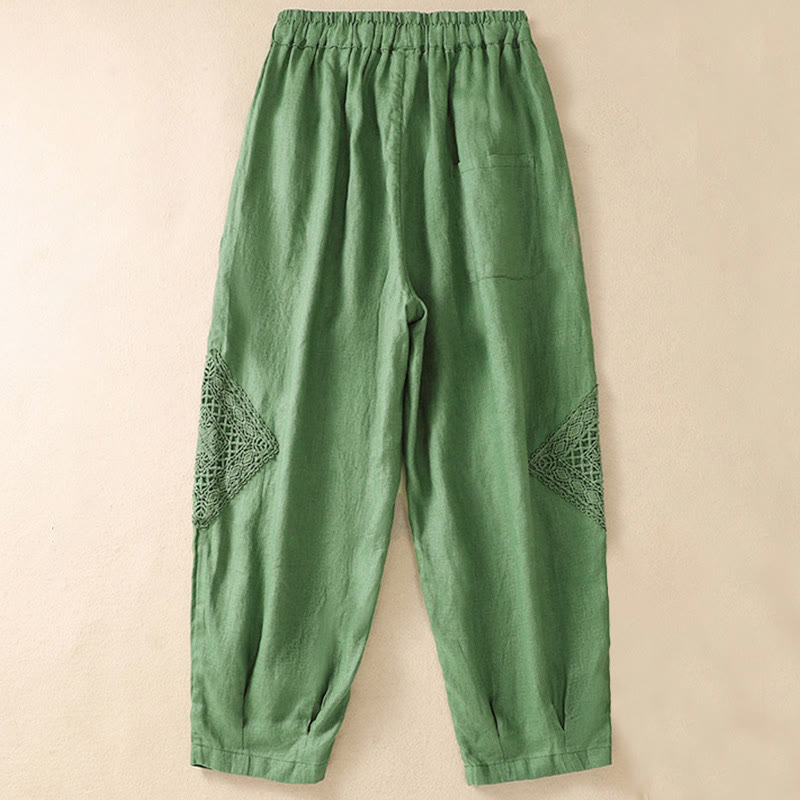 Buddha Stones Summer Women's Drawstring Harem Pants With Pockets