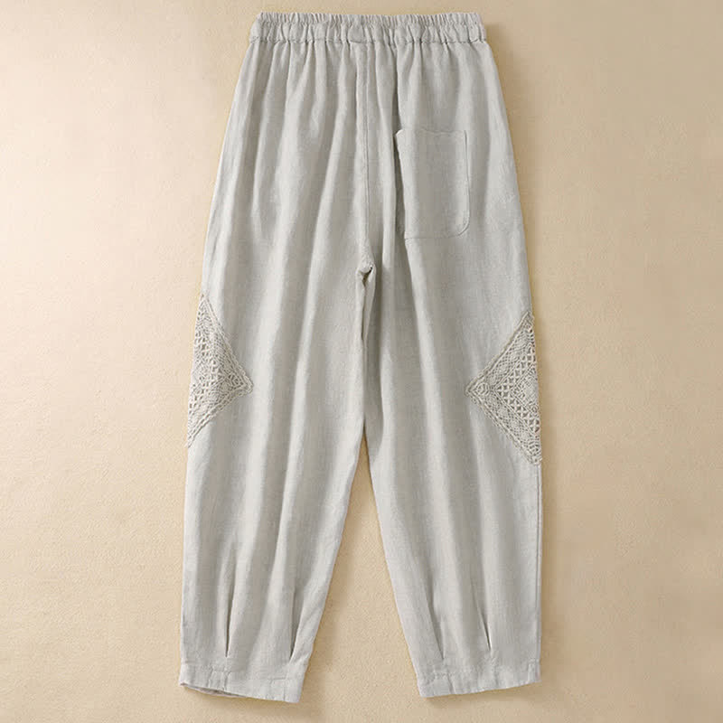 Buddha Stones Summer Women's Drawstring Harem Pants With Pockets