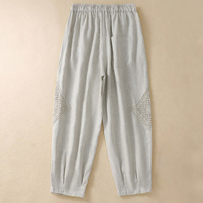 Buddha Stones Summer Women's Drawstring Harem Pants With Pockets