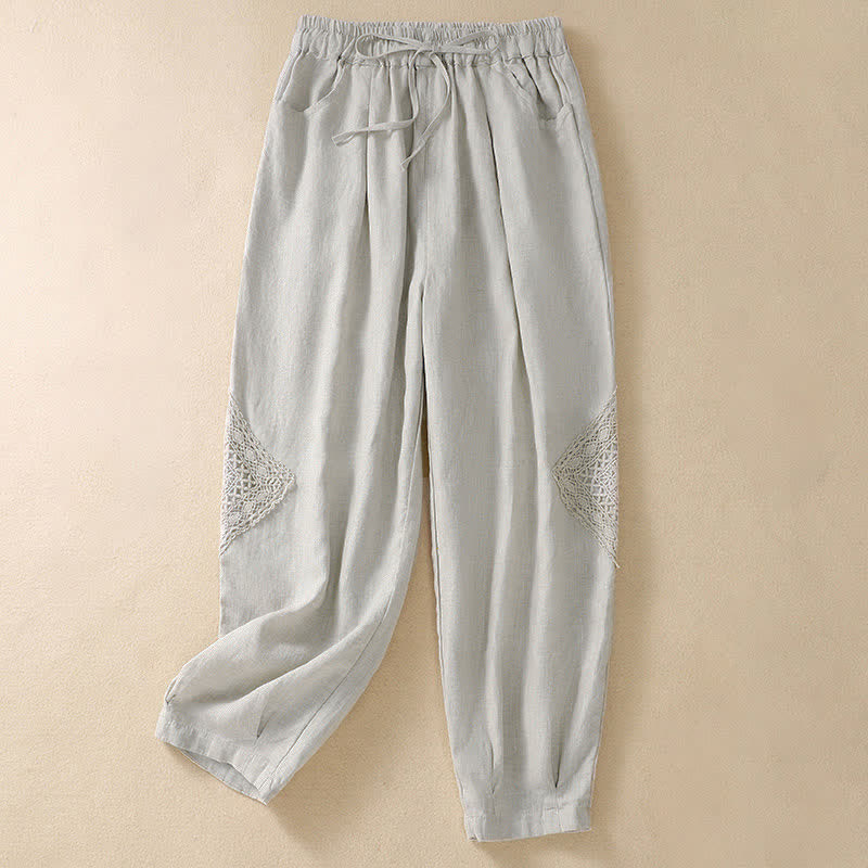 Buddha Stones Summer Women's Drawstring Harem Pants With Pockets