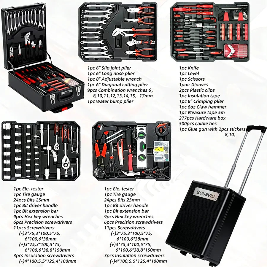 All-in-One Rolling Tool Kit for Home Repairs & DIY Projects