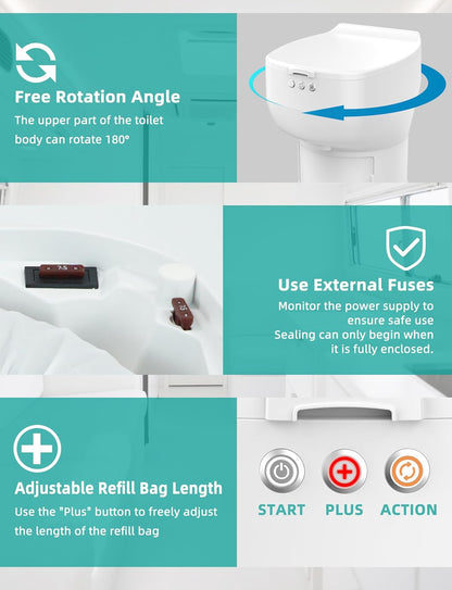 Rechargeable Waterless Dry Flush Toilet -89% Off🔥
