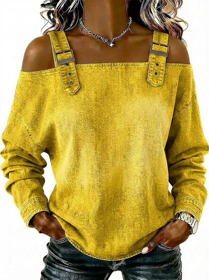 Women's sleeveless denim shirt