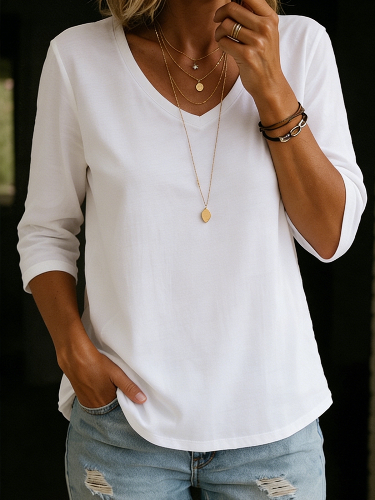 Cozy Casual Half-sleeve 100% Cotton T-shirt